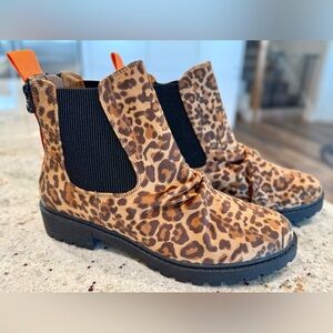 Not Rated Leopard Print Combat Boots